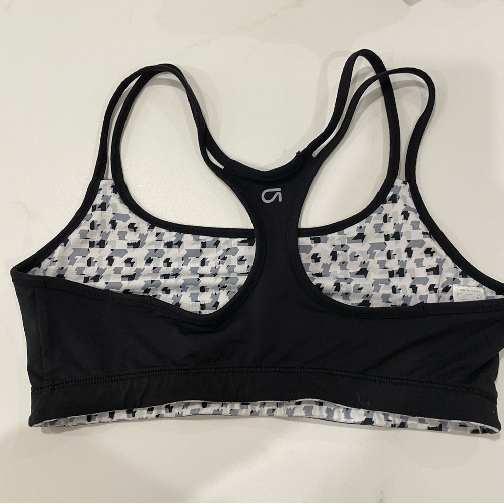 4/$30 GAP fit reversible sports bra size S small black white grey - Picture 3 of 5